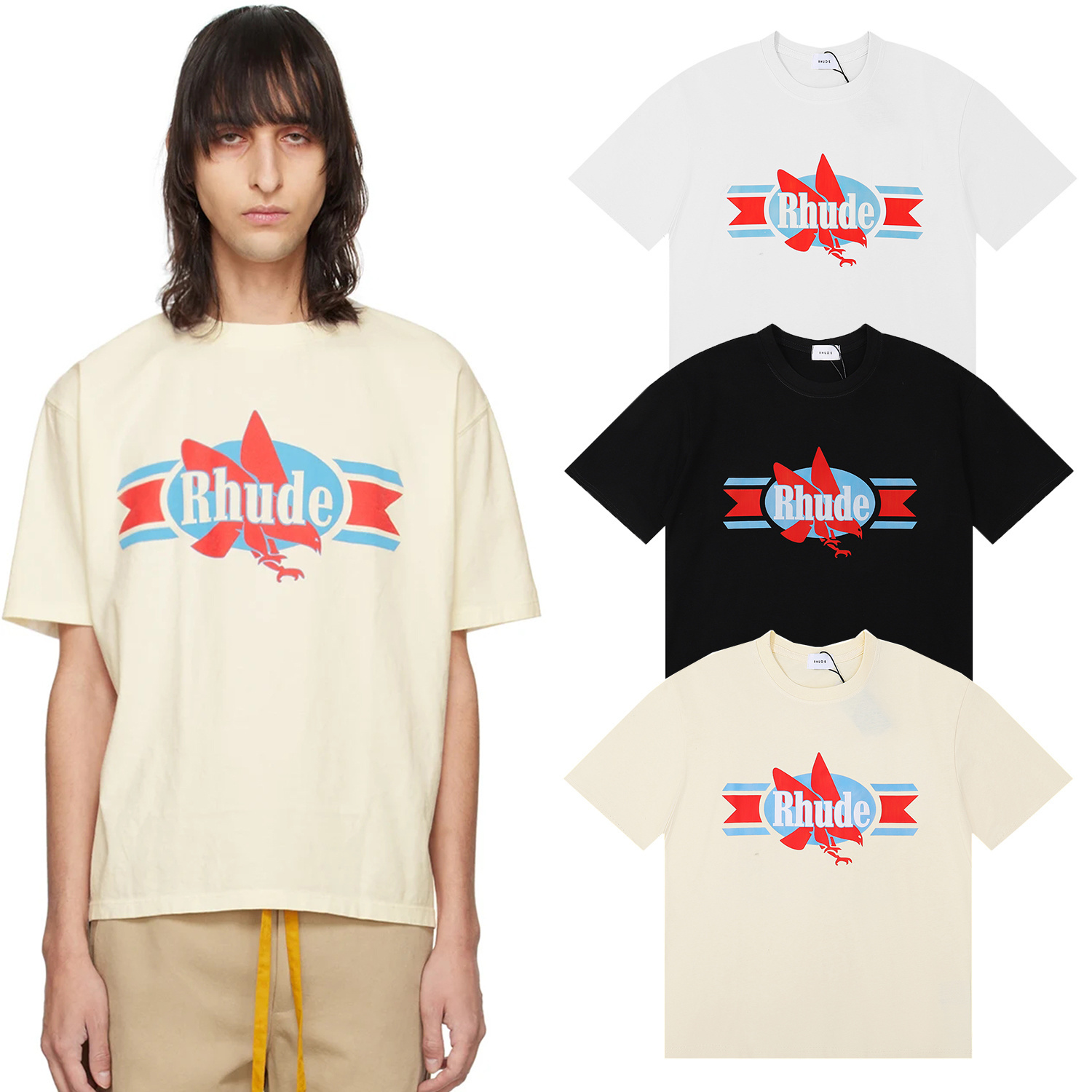 Streetwear Brand Popular - T-shirt in cotone a vestibilità ampia