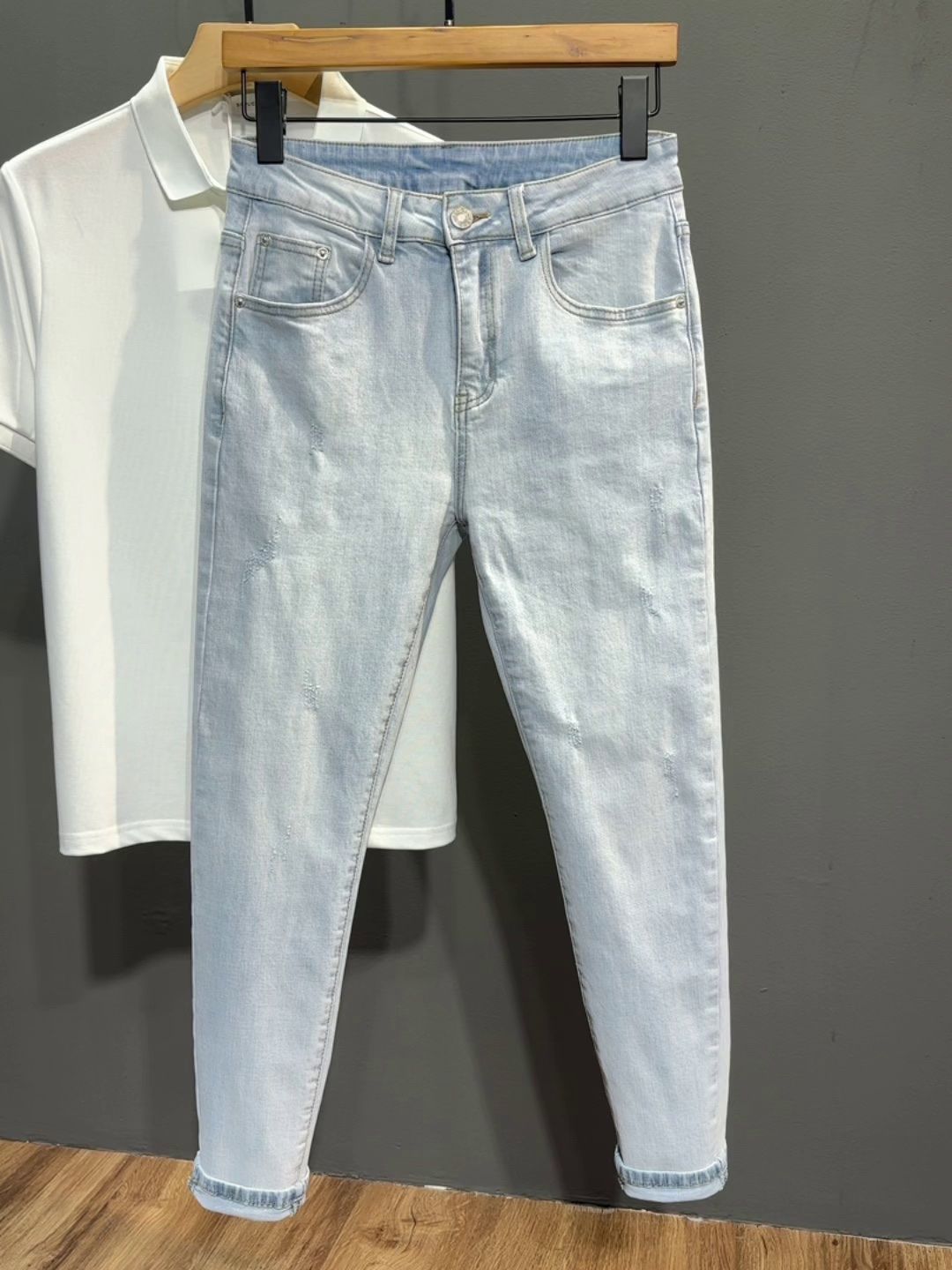 Streetwear Brand Cat - Jeans lavati azzurri lavati estivi Pantaloni