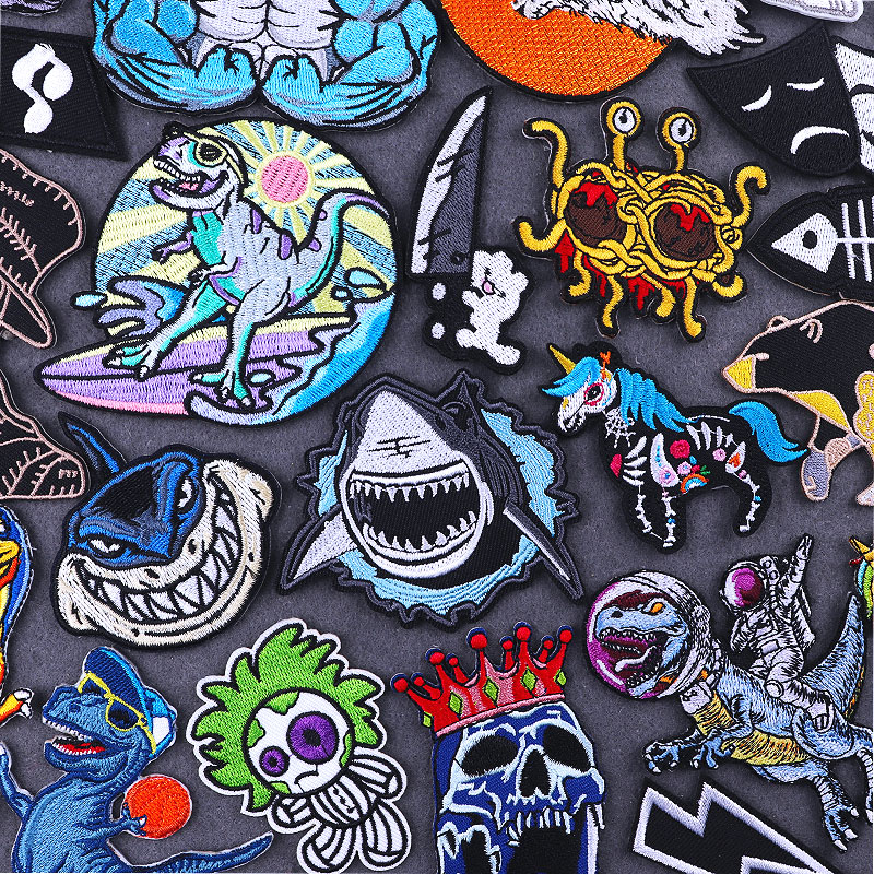 Streetwear Brand Stickers - PUNK Animale Squalo Toppe fusibili fai-da-te