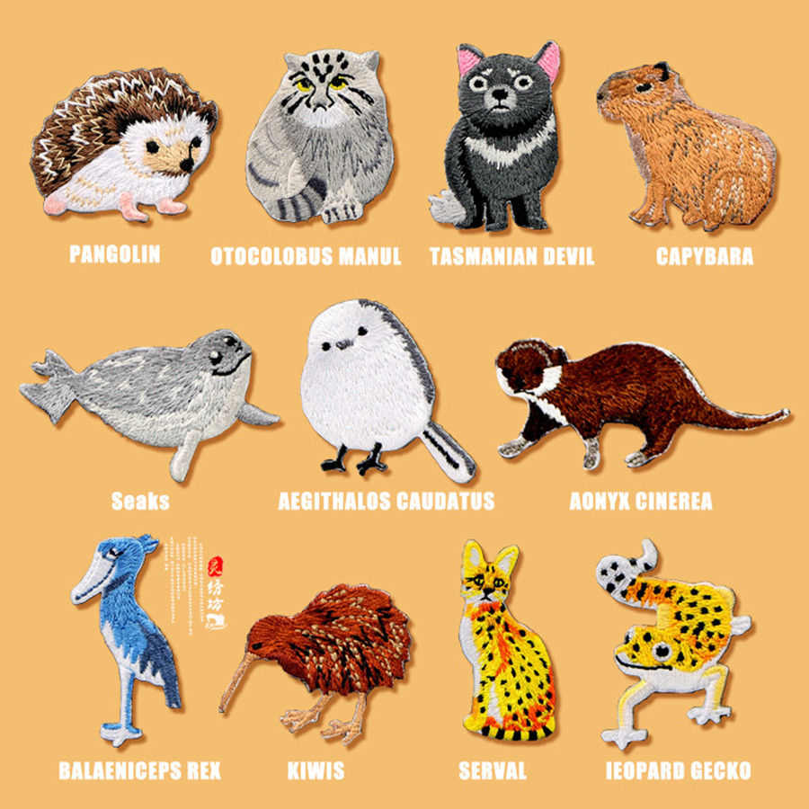 Streetwear Brand Stickers - 1 pz ricamato carino animale raro